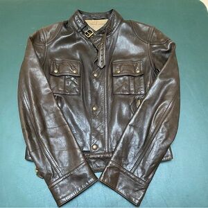 Vintage Petite Brown Leather Motorcycle Jacket Petite to XS